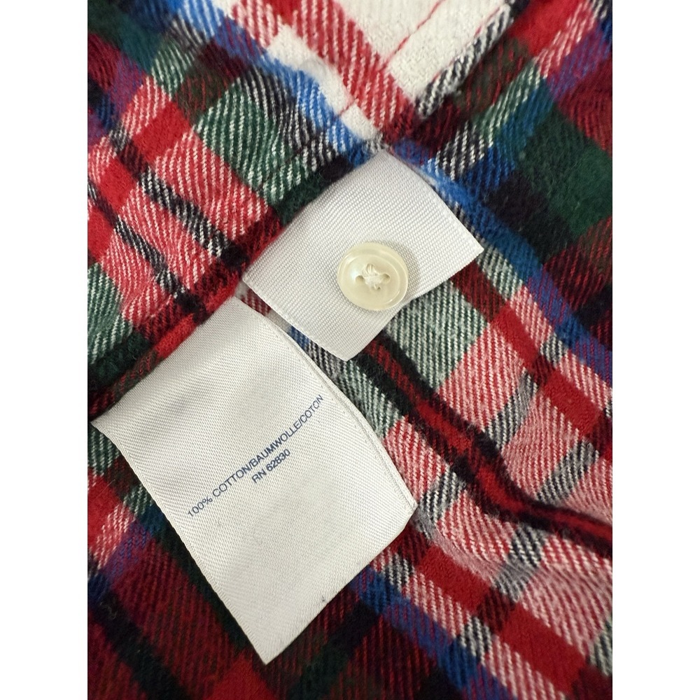 Lands End Women's Flannel Shirt Button Up Plaid 24w Red White‎ Blue Green - Picture 6 of 7